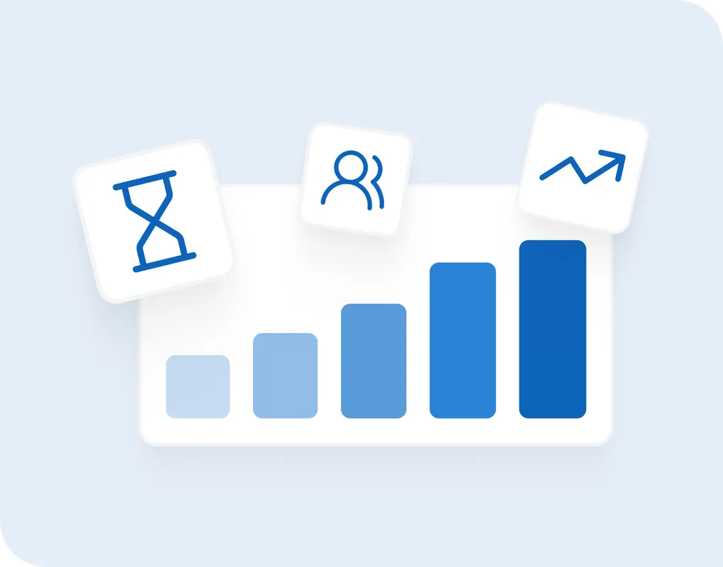Growth chart illustrating improved operational efficiency and scheduling team productivity.
